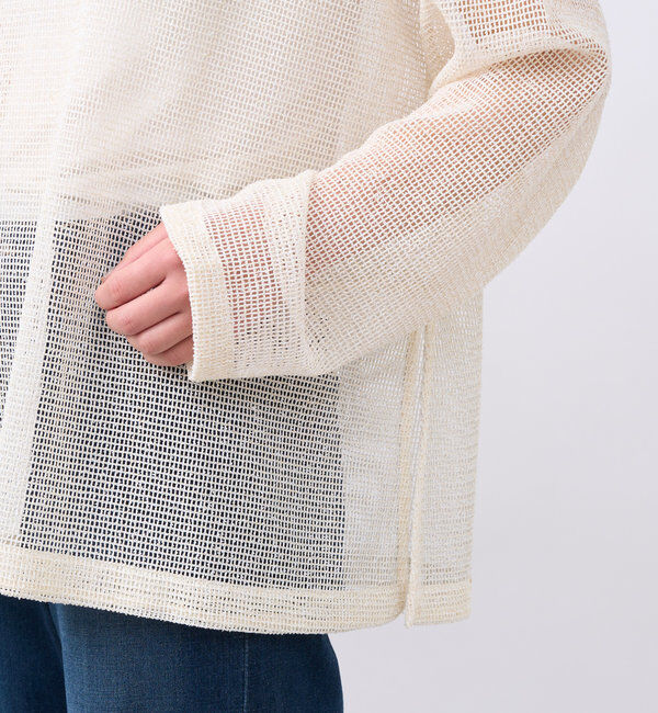  「前後2WAYラメメッシュカーディガン」|ニット・セーター|