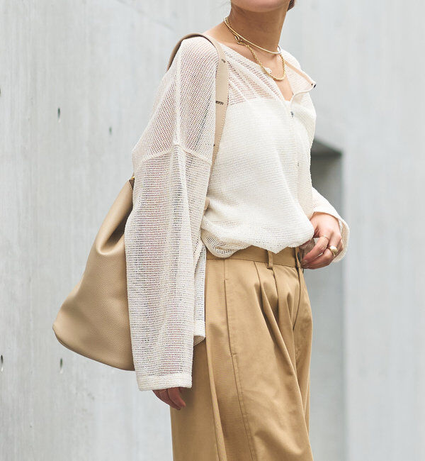  「前後2WAYラメメッシュカーディガン」|ニット・セーター|