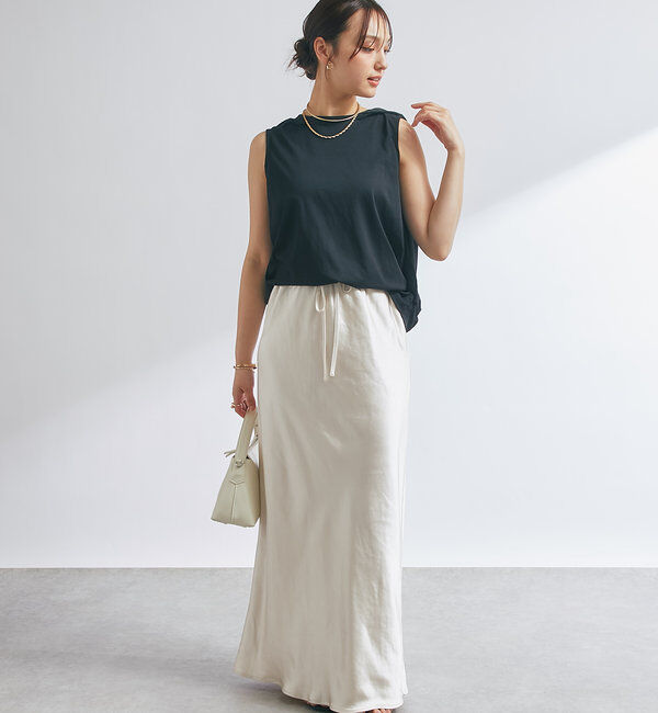  「《ソフトな艶やかさで上品見え》ビンテージサテンスカート」|スカート|