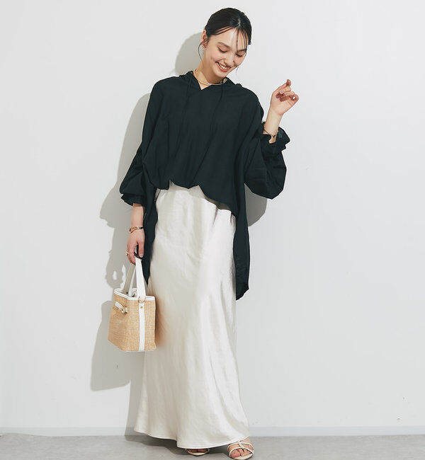  「《ソフトな艶やかさで上品見え》ビンテージサテンスカート」|スカート|