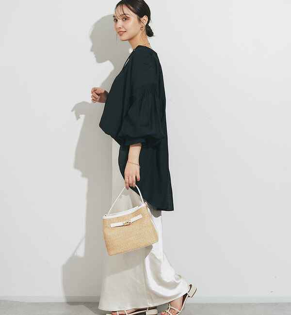  「《ソフトな艶やかさで上品見え》ビンテージサテンスカート」|スカート|