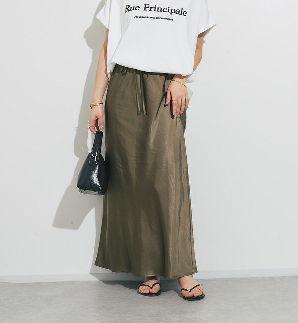  「《ソフトな艶やかさで上品見え》ビンテージサテンスカート」|スカート|