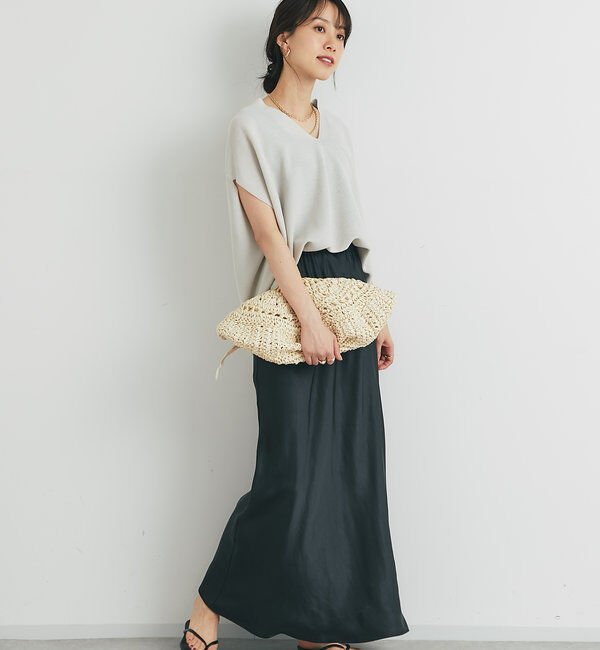  「《ソフトな艶やかさで上品見え》ビンテージサテンスカート」|スカート|