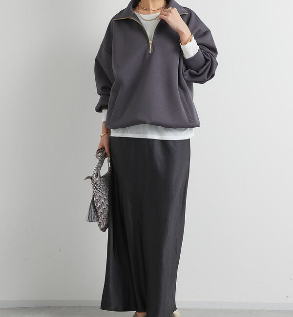  「《ソフトな艶やかさで上品見え》ビンテージサテンスカート」|スカート|