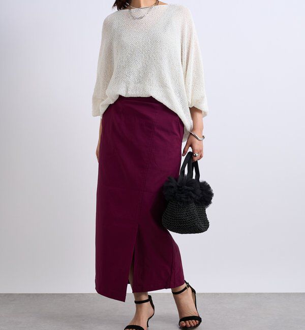  「《軽量・通気性・吸水速乾性》スクエア和紙ニット」|ニット・セーター|