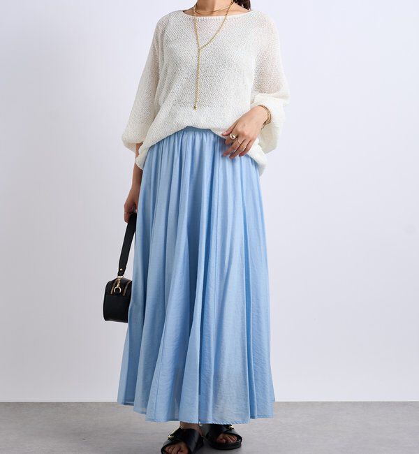  「《軽量・通気性・吸水速乾性》スクエア和紙ニット」|ニット・セーター|