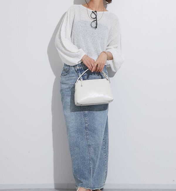  「《軽量・通気性・吸水速乾性》スクエア和紙ニット」|ニット・セーター|