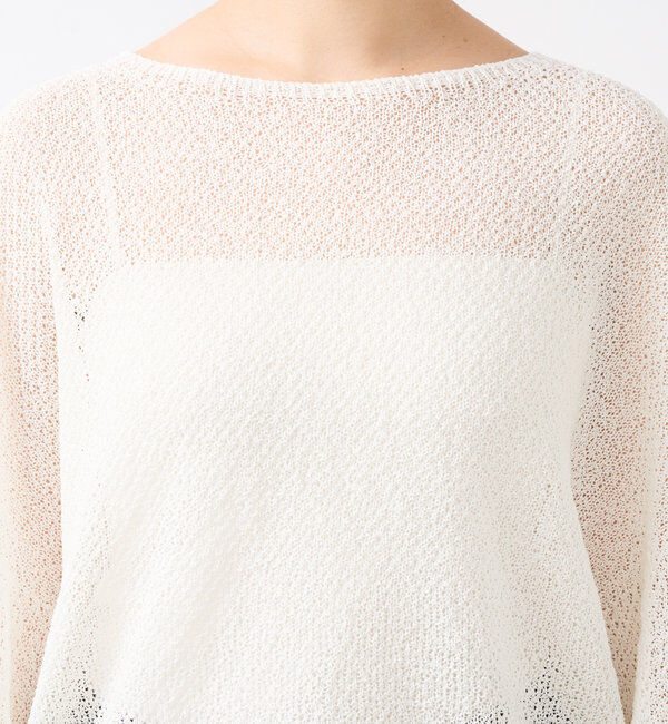  「《軽量・通気性・吸水速乾性》スクエア和紙ニット」|ニット・セーター|