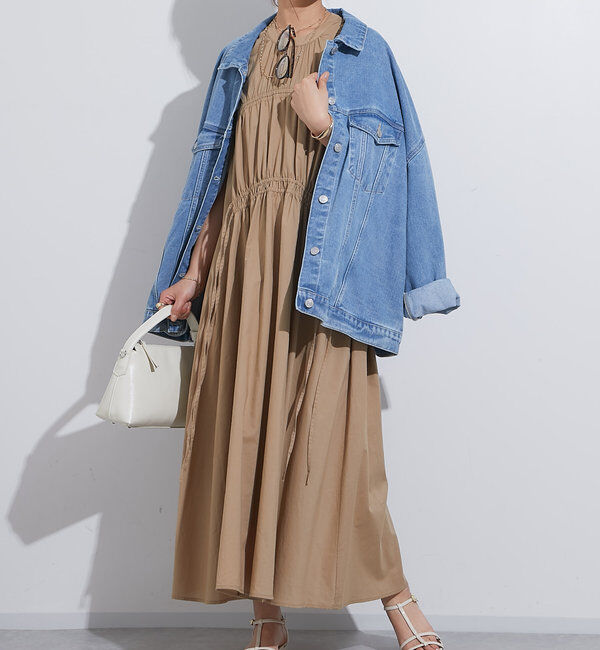  「《着るだけで様になる》シャーリングワンピース」|その他|