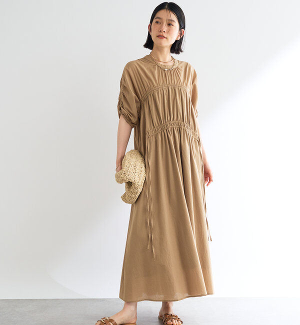  「《着るだけで様になる》シャーリングワンピース」|その他|