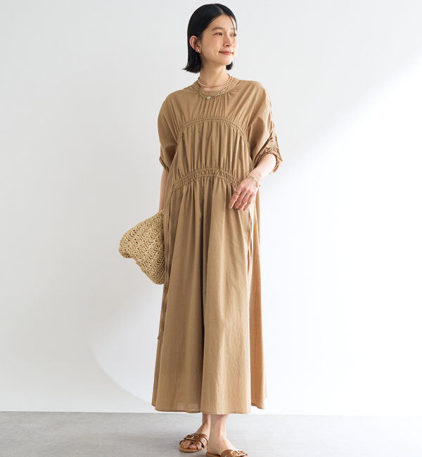  「《着るだけで様になる》シャーリングワンピース」|その他|