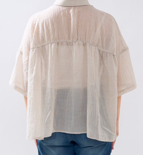  「《1枚着にも・羽織にも◎》ガーゼタッチシアーシャツ」|シャツ・ブラウス|