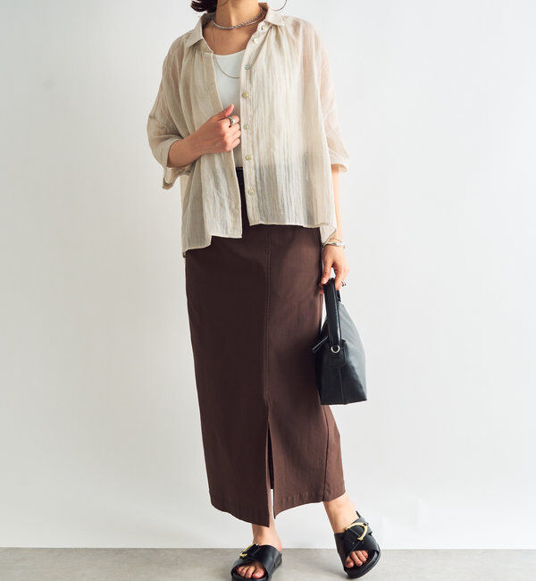  「《1枚着にも・羽織にも◎》ガーゼタッチシアーシャツ」|シャツ・ブラウス|