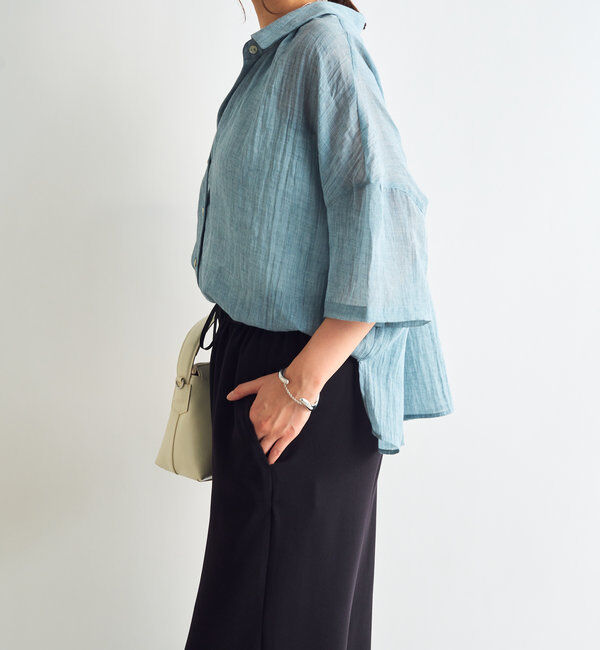  「《1枚着にも・羽織にも◎》ガーゼタッチシアーシャツ」|シャツ・ブラウス|