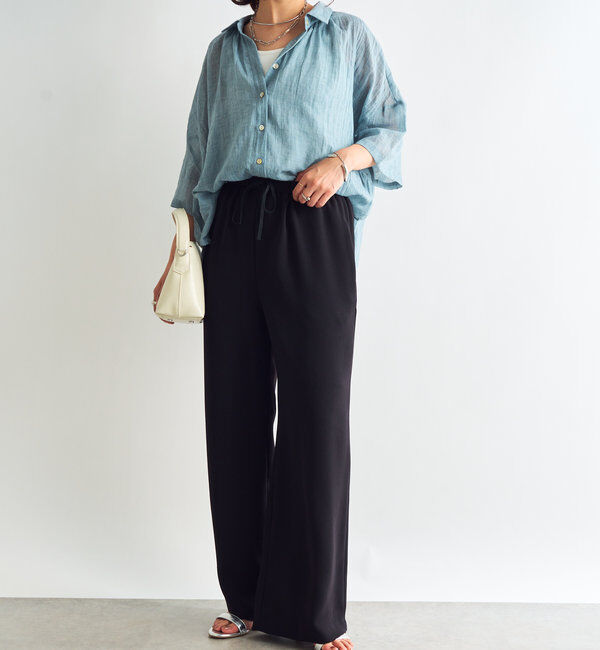  「《1枚着にも・羽織にも◎》ガーゼタッチシアーシャツ」|シャツ・ブラウス|