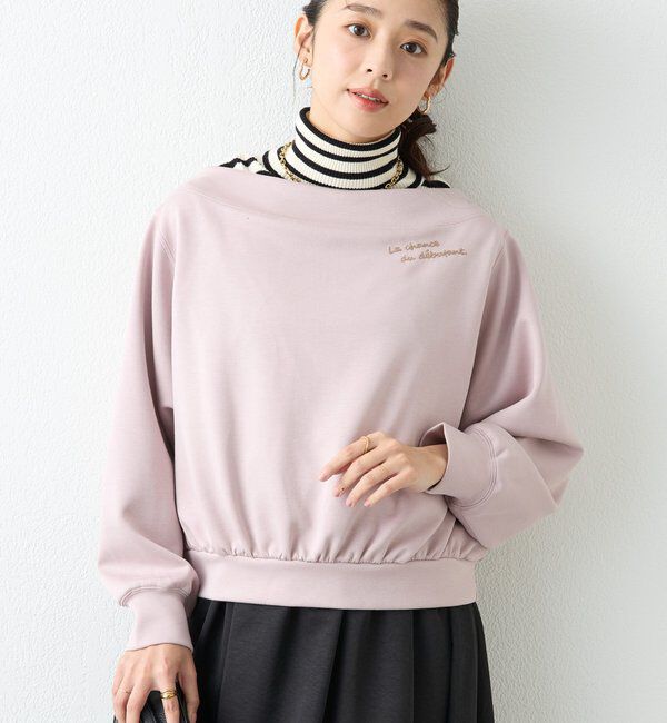  「《着回し力抜群》2WAY刺繍ZIPプルオーバー」|Tシャツ・カットソー|ピンク