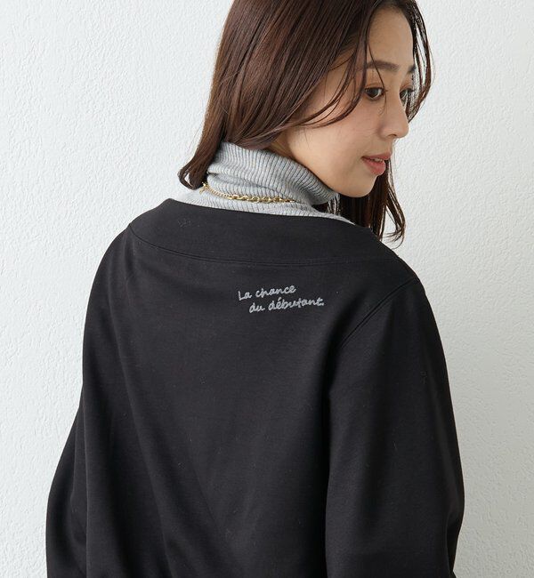  「《着回し力抜群》2WAY刺繍ZIPプルオーバー」|Tシャツ・カットソー|ブラック