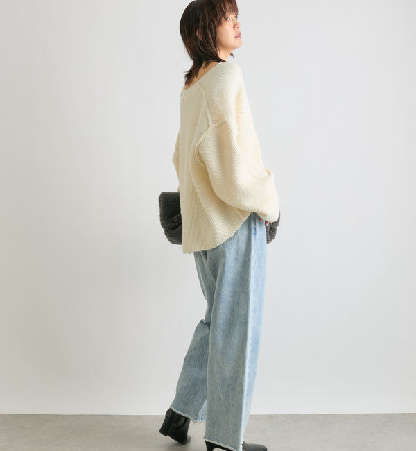  「【ゆったり着やすい】ルーズプランジニット」|ニット・セーター|