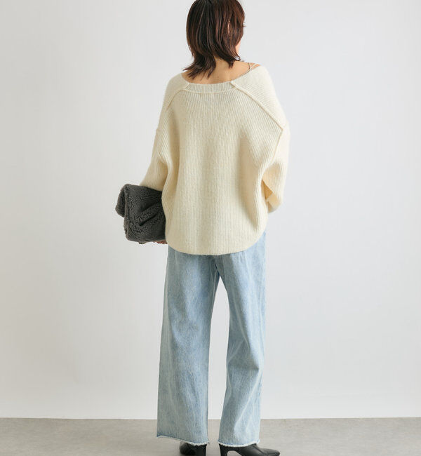  「【ゆったり着やすい】ルーズプランジニット」|ニット・セーター|