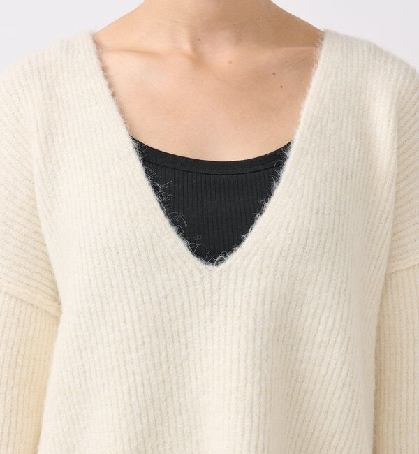  「【ゆったり着やすい】ルーズプランジニット」|ニット・セーター|