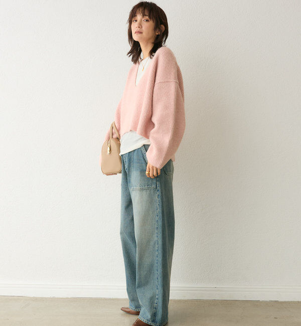  「【ゆったり着やすい】ルーズプランジニット」|ニット・セーター|