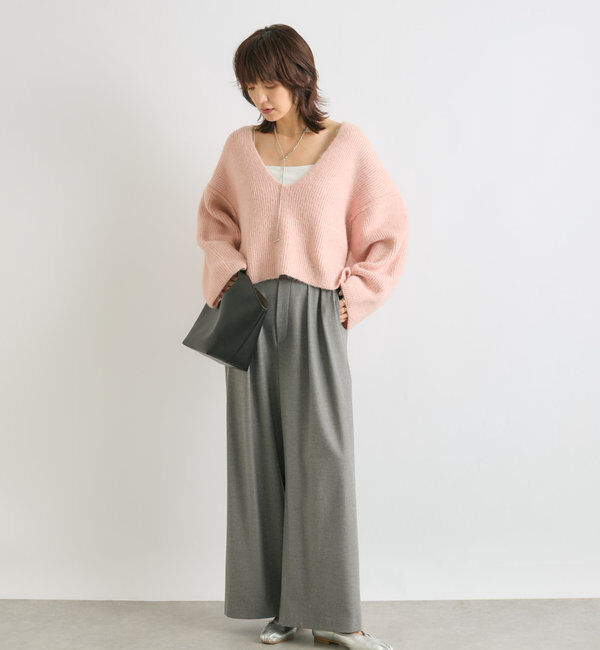  「【ゆったり着やすい】ルーズプランジニット」|ニット・セーター|