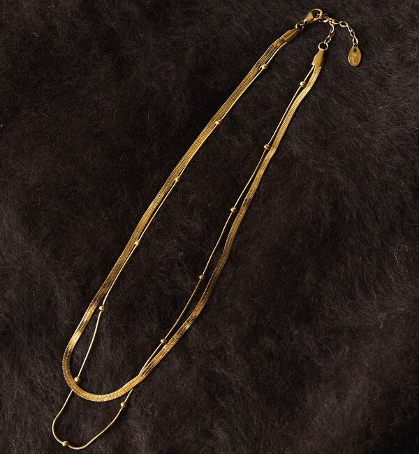  「【R.good(アールドットグッド)】レイヤードショートネックレス」|ブローチ・コサージュ|ゴールド