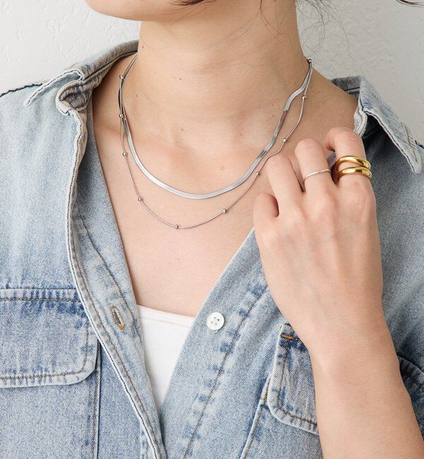  「【R.good(アールドットグッド)】レイヤードショートネックレス」|ブローチ・コサージュ|