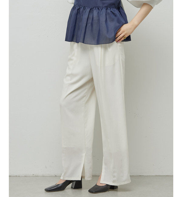  「ジャージーワイドタックパンツ」|スラックス|