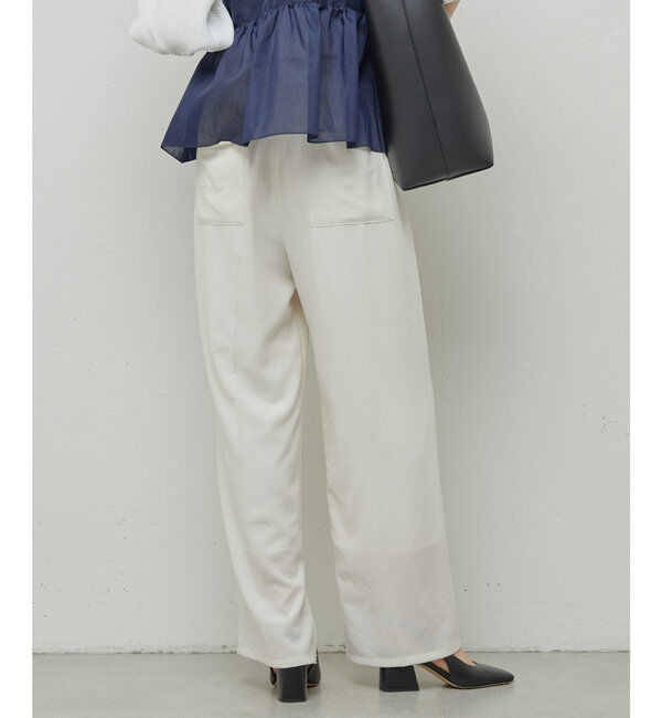  「ジャージーワイドタックパンツ」|スラックス|