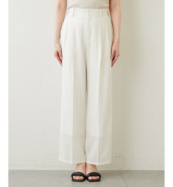  「ジャージーワイドタックパンツ」|スラックス|