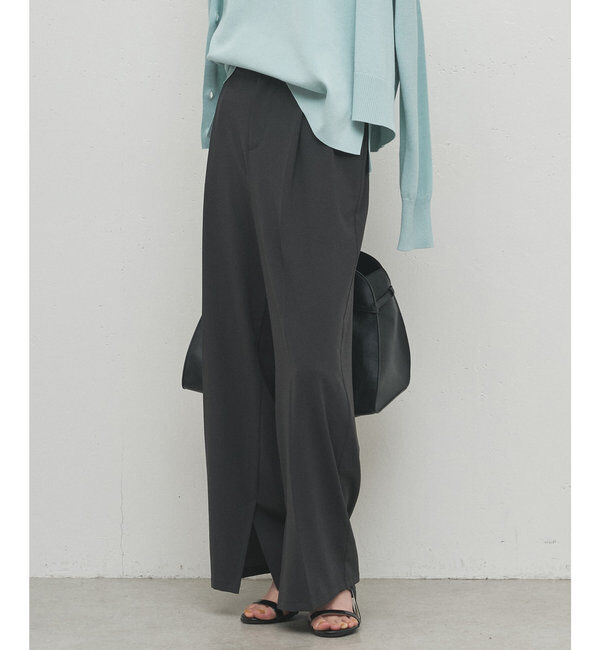  「ジャージーワイドタックパンツ」|スラックス|