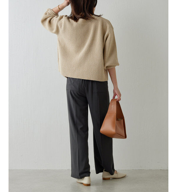  「ジャージーワイドタックパンツ」|スラックス|