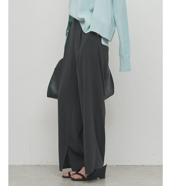  「ジャージーワイドタックパンツ」|スラックス|