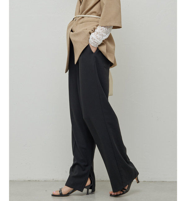  「ジャージーワイドタックパンツ」|スラックス|