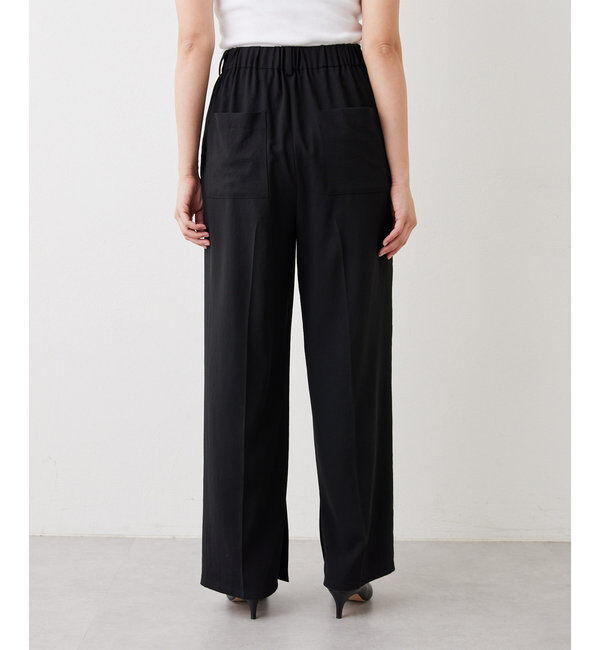  「ジャージーワイドタックパンツ」|スラックス|