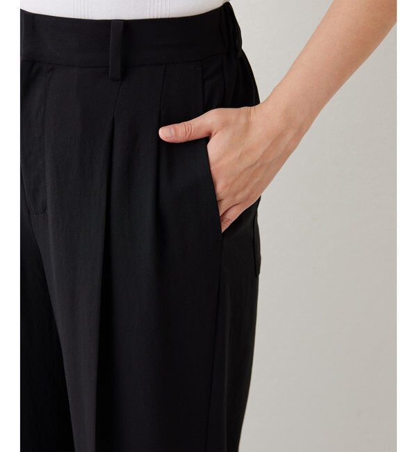  「ジャージーワイドタックパンツ」|スラックス|