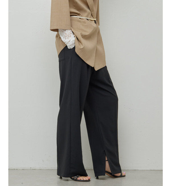  「ジャージーワイドタックパンツ」|スラックス|