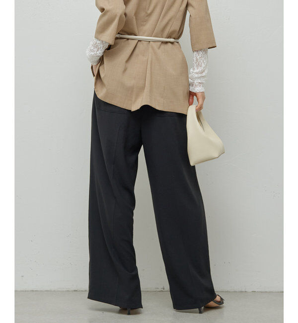  「ジャージーワイドタックパンツ」|スラックス|