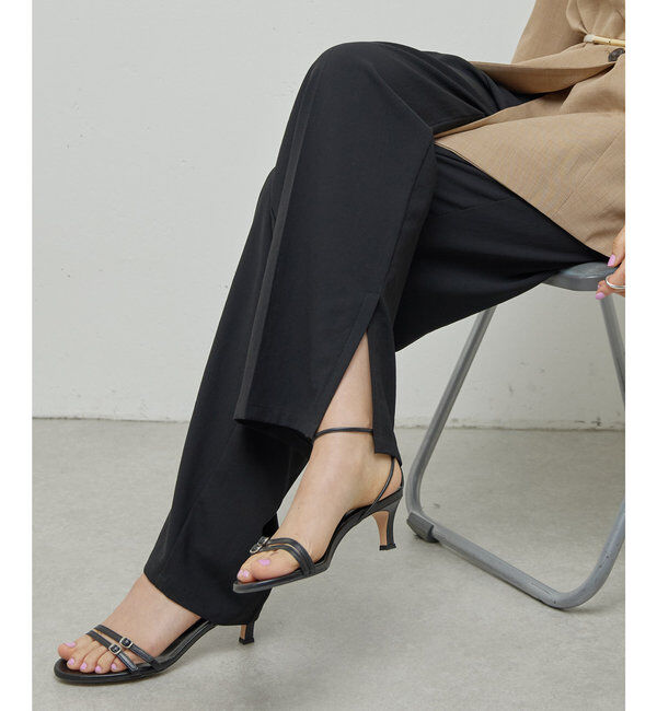  「ジャージーワイドタックパンツ」|スラックス|