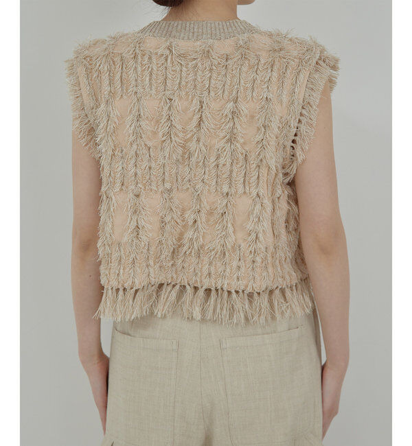  「【HERITANOVUM】フリンジニットベスト」|ニット・セーター|