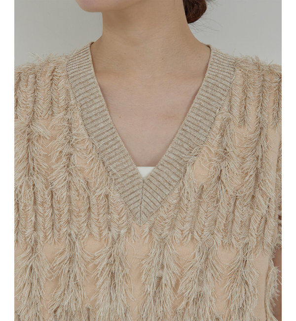  「【HERITANOVUM】フリンジニットベスト」|ニット・セーター|