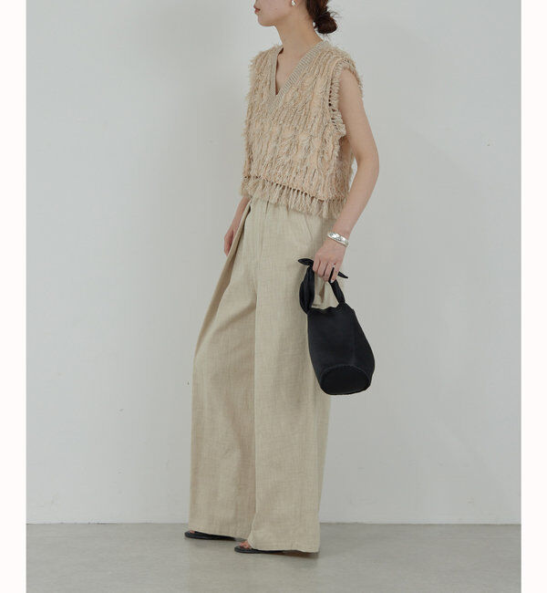  「【HERITANOVUM】フリンジニットベスト」|ニット・セーター|