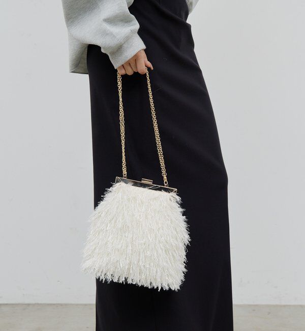  「【2.718】シャギークラスプバッグ」|トートバッグ|オフホワイト