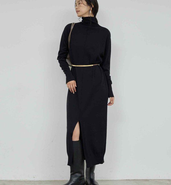  「【2way】 ニットタートルワンピース」|ワンピース|