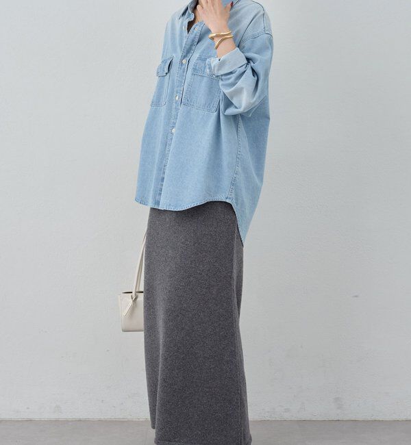  「【セットアップ対応】【手洗い可】メリノウールニットスカート」|スカート|