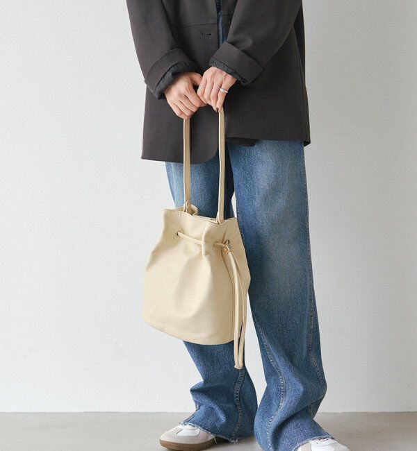  「レザー巾着バケットバッグ」|ショルダー・メッセンジャー|