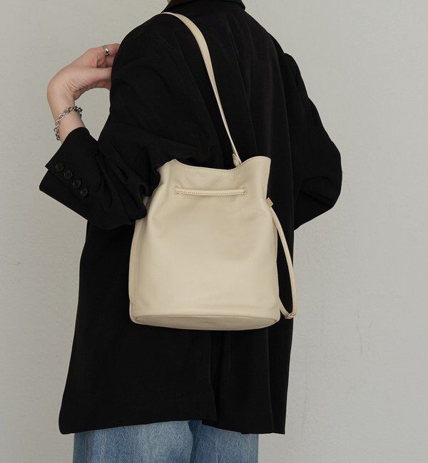  「レザー巾着バケットバッグ」|ショルダー・メッセンジャー|