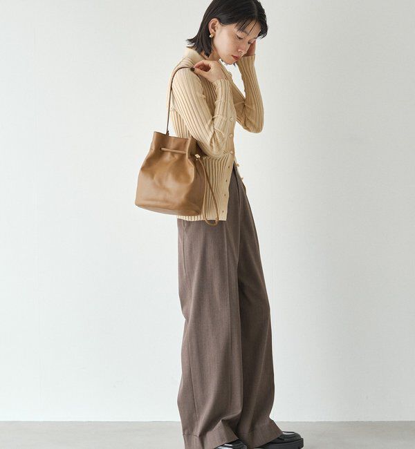  「レザー巾着バケットバッグ」|ショルダー・メッセンジャー|