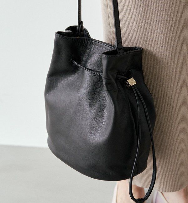  「レザー巾着バケットバッグ」|ショルダー・メッセンジャー|